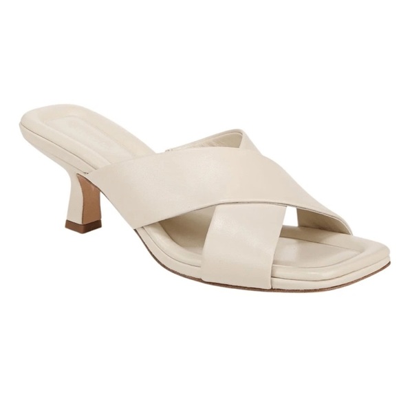 Vince Women's Cream Criss Cross-Strap Sandals Cecilia Square toe Elegant Shoes 9 - Picture 8 of 8
